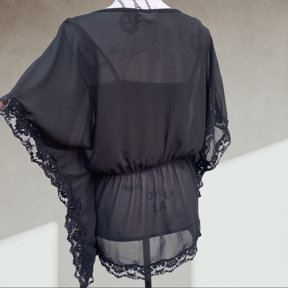 Butterfly wings black top MEDIUM